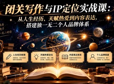 闭关写作与IP定位实战课:从人生经历、天赋热爱到内容表达,搭建独一无二个人品牌体系