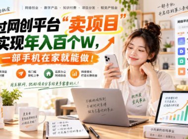 网创平台“卖项目”实现年入百万,一部手机在家就能做!