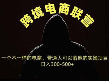 跨境电商联营,一个不一样的电商,普通人可操作日入300-500+