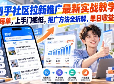 知乎社区拉新推广最新实战教学，6米每单，上手门槛低，推广方法全拆解，单日收益1K+！(更新0930)