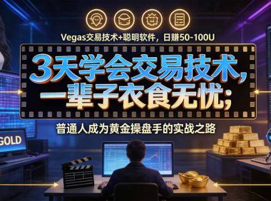 3天学会做交易，普通人快速成为操盘手” Vegas交易系统+聪明软件 ， 日赚50-1000U， 长期稳定，小白轻松上手