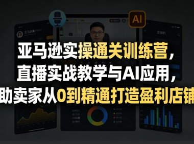 亚马逊实操通关训练营，直播实战教学与AI应用，助卖家从0到精通打造盈利店铺(更新9月30日)