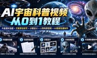 AI宇宙科普视频从0到1教程|外星题材选题+文案原创改写+分镜设计+人物场景提取+AI视频批量制作