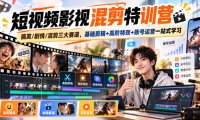 短视频影视混剪特训营|搞笑/剧情/混剪三大赛道,基础剪辑+高阶特效+账号运营一站式学习