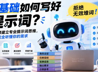 0基础如何写好提示词,拒绝无效堆词!一节课建立专业提示词思维,让AI完全听懂你的需求