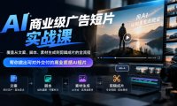 AI商业级广告短片实战课,覆盖从文案、脚本、素材生成到剪辑成片的全流程,帮你做出可对外交付的商业质感AI短片