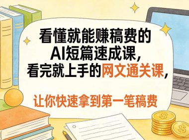 看懂就能賺稿费的AI短篇速成课,看完就上手的网文通关课,让你快速拿到第一笔稿费(更新1008)
