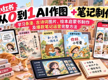 2026小红书AI内容创作从0到1-更新1009:学习条漫、古诗词图片、绘本启蒙书制作及爆款笔记运营完整方法