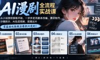 AI漫剧全流程实战课|从小说授权获取开始,一步步走完剧本改编、素材制作、分镜拆分、AI生成视频、剪辑出片全流程