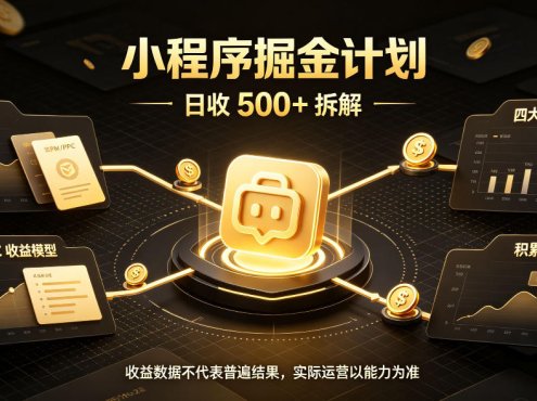 小程序推广计划,日收500+,腾讯官方打款,客户留存率高,收益长期稳定【揭秘】