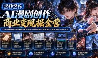 【无水印】2026AI漫剧创作与商业变现掘金营:打通选题→AI编剧→角色场景→自动分镜→视频生成→剪辑发布→运营变现