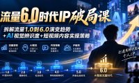 流量6.0时代IP破局课-更新:拆解流量1.0到6.0演变趋势+AI视觉辨识度+短视频内容实操策略