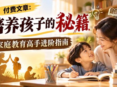 付费文章:培养孩子的秘籍,家庭教育高手进阶指南