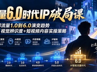 流量6.0时代IP破局课-更新:拆解流量1.0到6.0演变趋势+AI视觉辨识度+短视频内容实操策略