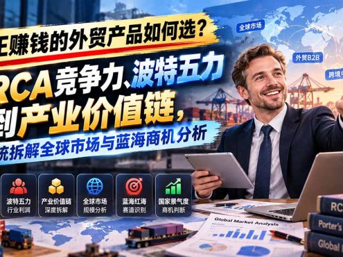 真正赚钱的外贸B2B产品如何选？从RCA竞争力、波特五力到产业价值链，系统拆解全球市场与蓝海商机分析