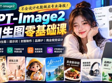 不会设计也能做出专业海报!GPT-Image2从零教你AI生图、提示词、封面制作、品牌IP与商业视觉设计