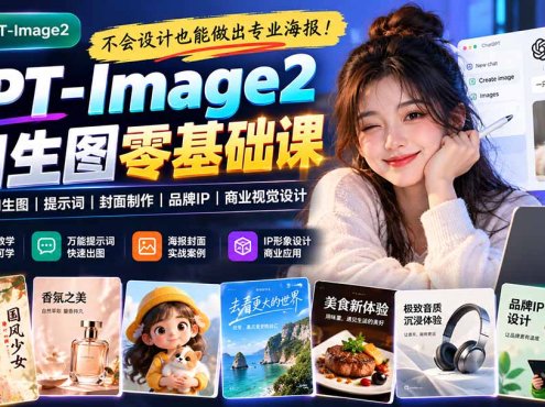 不会设计也能做出专业海报！GPT-Image2从零教你AI生图、提示词、封面制作、品牌IP与商业视觉设计