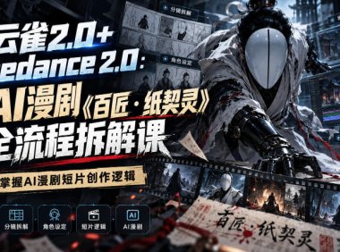 小云雀2.0+Seedance 2.0:爆款AI漫剧《百匠・纸契灵》全流程拆解课,系统掌握AI漫剧短片创作逻辑