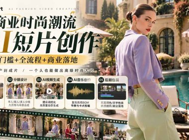 从一张模特图到高级时尚广告大片:AI三视图资产、场景合成、电影分镜、动态生成与复古音乐剪辑实战课