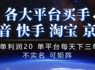 抖音买手项目,一单利润20左右,单号每天下三单,可矩阵,稳定适合长期副业【揭秘】