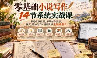 零基础小说写作14节系统实战课,搭建故事框架,积累创作灵感,网文、剧本写作+投稿出书全链路教学