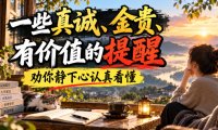 付费文章:一些真诚、金贵、有价值的提醒,劝你静下心认真看懂