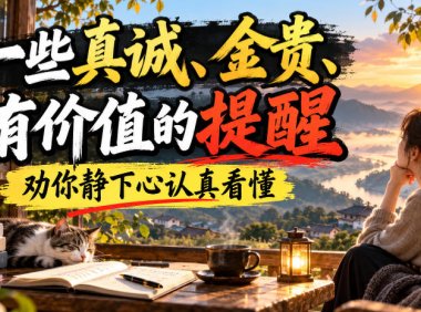 付费文章:一些真诚、金贵、有价值的提醒,劝你静下心认真看懂