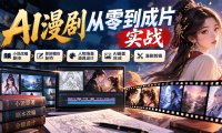 AI漫剧从零到成片实战:小说改编剧本、原创模仿创作、人物场景道具设计、AI画面生成与漫剧剪辑