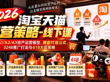 2026淘宝天猫经营策略-线下课-更新1019:揭秘A1/A2/A3资产运营模型、爆款打造公式、3248推广打法与618大促策略