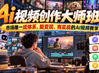 Ai视频创作大师班,市场唯一成体系、能变现、有实战的AI视频教学(更新2026)