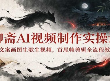 聊斋AI视频制作实操课：文案画图生歌生视频，首尾帧剪辑全流程教学
