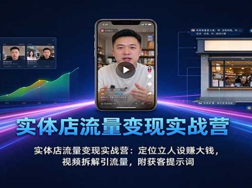 实体店流量变现实战营:定位立人设赚大钱,视频拆解引流量,附获客提示词