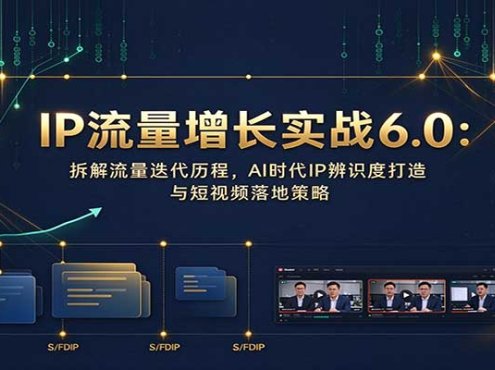 IP流量增长实战6.0:拆解流量迭代历程,AI时代IP辨识度打造与短视频落地策略