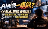 【无水印】AI视频一眼假?《AIGC影视变现营》教你摆脱廉价AI感,掌握导演思维与AI短剧制作,打造精品爆款短剧