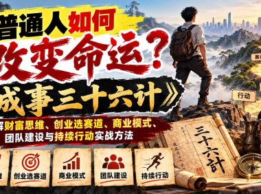普通人如何改变命运?《成事三十六计》拆解财富思维、创业选赛道、商业模式、团队建设与持续行动实战方法