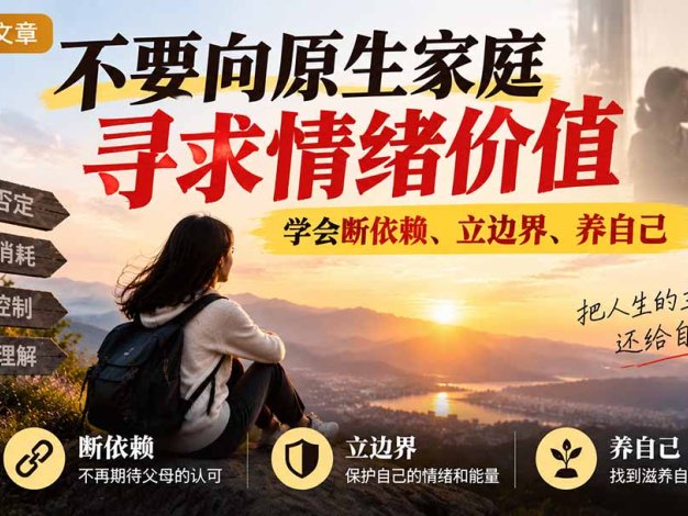付费文章:不要向原生家庭寻求情绪价值,学会断依赖、立边界、养自己