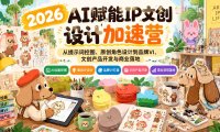 2026AI赋能IP文创设计加速营:从提示词控图、原创角色设计到品牌VI、文创产品开发与商业落地