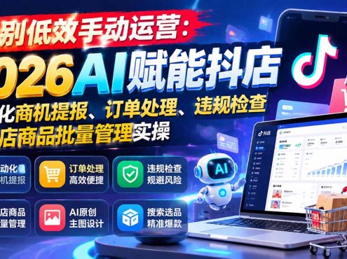 告别低效手动运营:2026AI赋能抖店自动化商机提报、订单处理、违规检查与多店商品批量管理实操