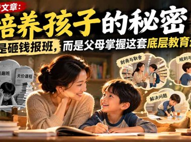付费文章：培养孩子的秘密，不是砸钱报班，而是父母掌握这套底层教育逻辑
