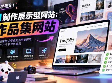 几分钟搞定,AI制作展示型网站制作:作品集网站,用AI快速生成专业的作品集网站,接单变现!