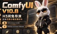 ComfyUI V10.8中文整合包,H3闲兔导演,支持无限分镜无限时长,1000+工作流,动作迁移,角色替换,视频一致性,口型同步,低显存可用