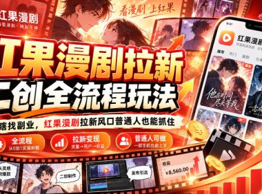 红果漫剧拉新之二创全流程玩法,别再瞎找副业,红果漫剧拉新风口普通人也能抓住