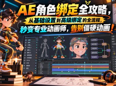 【无水印】AE角色绑定全攻略,从基础设置到高级绑定的全流程,秒变专业动画师,告别僵硬动画!【原创双语字幕】
