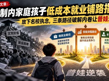 付费文章:体制内家庭孩子低成本就业铺路指南,放下名校执念,三条路径破解内卷让普娃逆袭