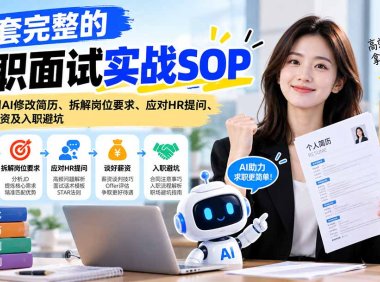 一套完整的求职面试实战SOP:教你用AI修改简历、拆解岗位要求、应对HR提问、谈好薪资及入职避坑