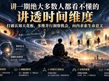 付费文章:讲一期绝大多数人都看不懂的,讲透时间维度,打破认知天花板,多维并行洞察机会,向内求索生命意义