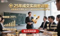 25年成交实战密训营,高客单成交课程,助力个体创业者和企业卖爆产品