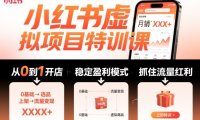 小红书虚拟项目特训课,帮你从0到1打造稳定盈利的店铺,抓住流量红利(更新9月)