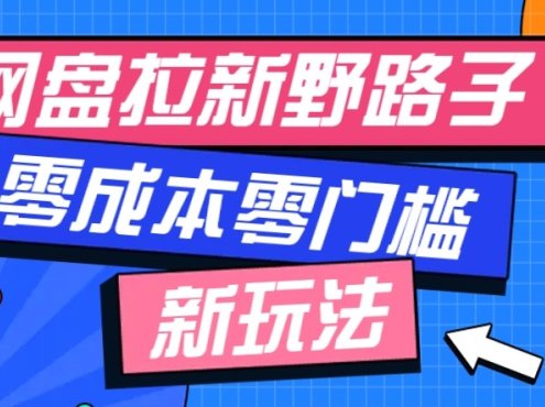 网盘拉新野路子玩法，零成本零门槛多种变现方式，轻松月入万元【保姆级教程】